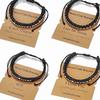 Morse-Code Lederarmband mit Edelstahl-Anhängern für Paare und als Geschenk