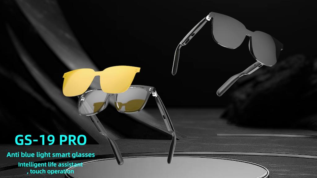 Smarte Audio-Brille Kabellose Bluetooth 5.4 Kopfhörer 3 in 1 Magnetische Clip-On-Brille Anti-Blaulicht Smart Sonnenbrille Wasserdicht Schweißfest Headsets