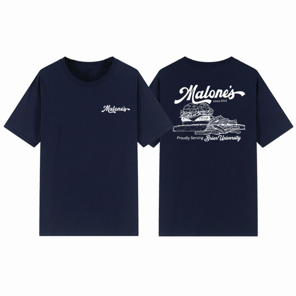 Vintage Malone's Briar University T-Shirt Off Campus Series Shirt Briar Hockey Romance Tee Unisex Short Sleeve Tees Bookish Gift