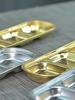Stainless Steel Sauce Dish Multi Compartment Condiment Plate Gold Color Thickened Korean BBQ Dipping Plate Outdoor Picnic Dish Camping Tableware