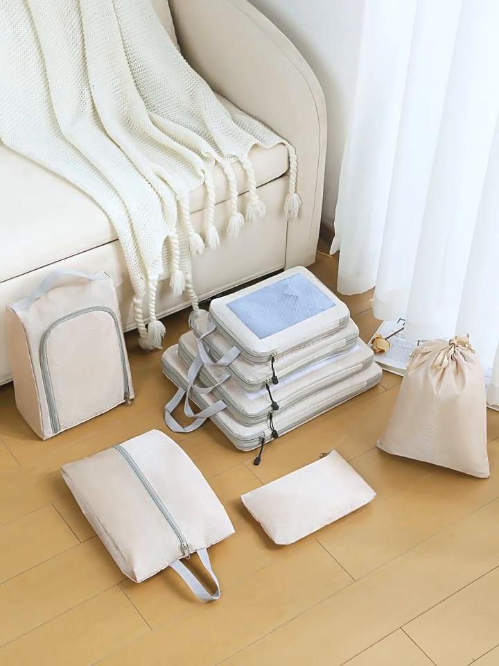 8Pcs Set Travel Storage Organizer Portable Clothes Storage Bags Lightweight Suitcase Bag Compressed Packing Cubes Luggage Bags