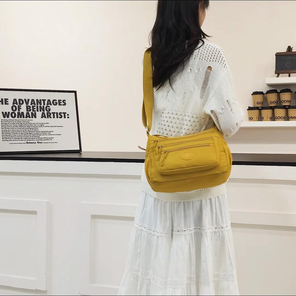 Damen Schultertasche mit großer Kapazität aus wasserabweisendem Nylon, Mehrfachfach-Pendler-Tasche, Umhängetasche