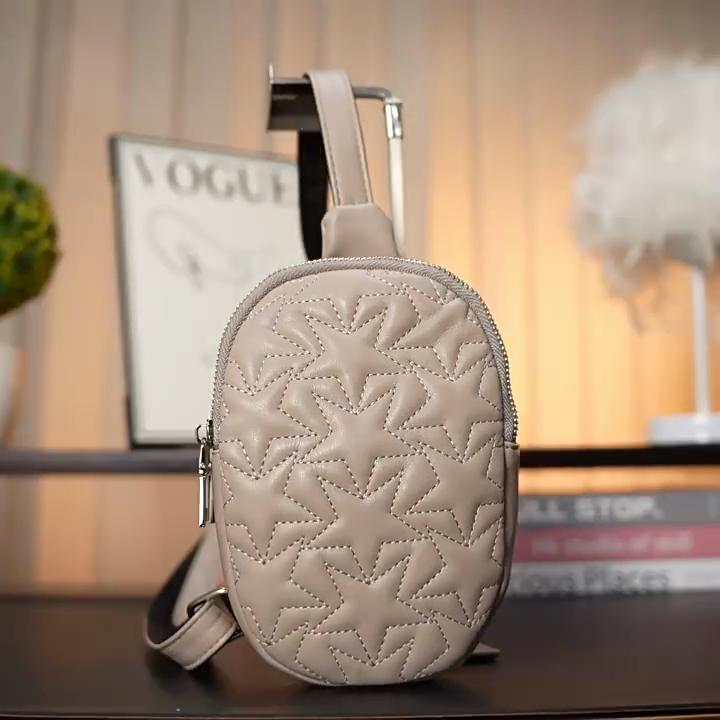 Crossbody Sports Chest Bag Women Pentagram Outdoor Riding Hiking Lightweight Waterproof PU Multifunctional Bag