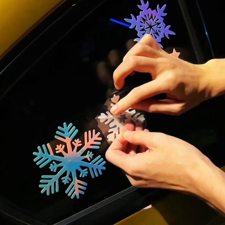Christmas Glow-in-the-dark Snowflake Car Stickers For Window Display Window Decorations Wall Stickers