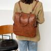 Multifunctional Backpack Women's Bag PU Shoulder Bag Solid Color Handbag