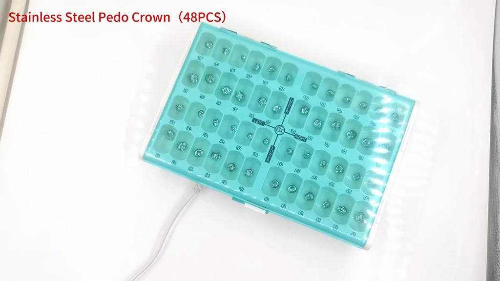 48 stk Dental Primære Molar Crown tenner Preformed Rustfritt stål Midlertidige Kroner Kit Kids Pediatric Dentistry Supply