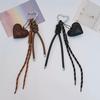Yogodlns Heart Faux Leather Bag Charm Keychain Braided Rope Pendant Cute Charm Hanging Ornaments Accessory for Women Phone Key