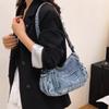 Large Capacity Denim Bag Women's Multi-Pocket Shoulder Crossbody Bag