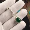Rare Green Onyx Cab Gemstone 925 Sterling Silver Jewelry Handmade Pendant 1.79" PP-60-37