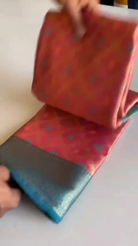 Pure Tissue Silk Saree with Zari Weaving and Meena Work with Running Blouse and Elegant Jaal On the Body.