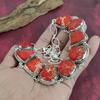 Orange Sea Sediment 925 Solid Sterling Silver Necklace with Adjustable Chain, Handmade Gemstone Jewelry Necklace For Memorial Day