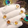 Natural Citrine Gemstone 925 Sterling Silver Jewelry Handmade Bracelet For Her RB-13-6