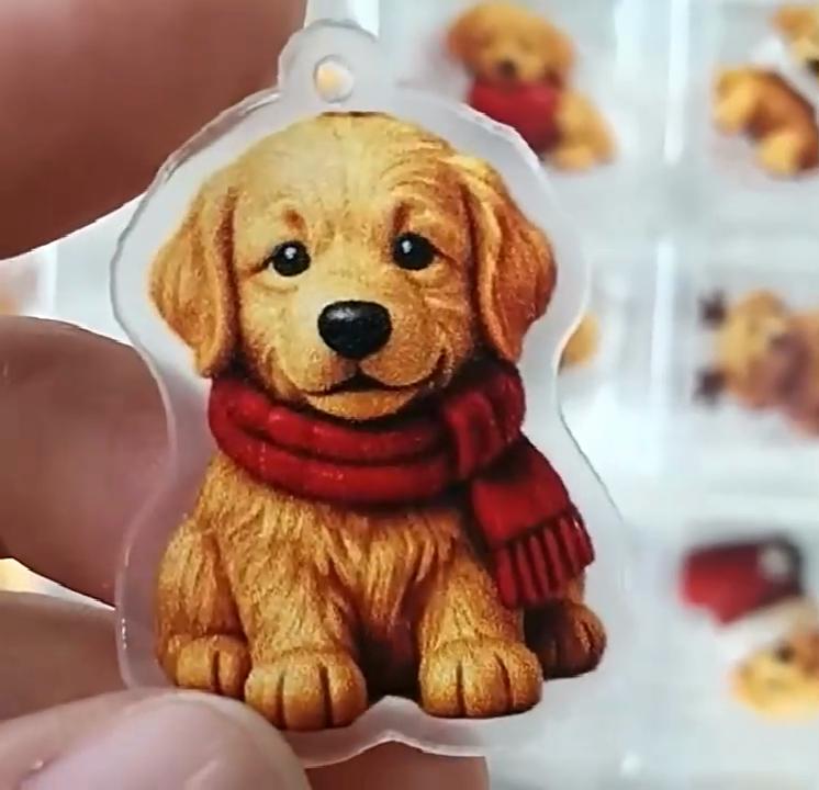 Christmas Advent Calendar Dog 2026, 24 Days Countdown with Pcs Holiday Party Supplies 2D Acrylic Cute Pendants, Lovers Gift for Tree Decor Box Kids