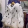 New Leopard Spot 100% Real Fur Small Milk Leopard Raccoon Fur Coat Women's Fox Fur Coat Young Style Tops