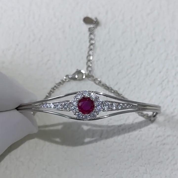 Vinregem Pass Test Diamonds 100% 925 Sterling Silber VVS1 Rundschliff D Farbe 6 MM 0,8 Karat Echte Moissanit-Armbänder Edler Schmuck für Frauen Geschenke