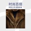 Cappotto Invernale Caldo da Uomo di Lusso in Ecopelliccia di Vison Marrone Lungo con Revers