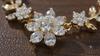 Gold Plated White AD-Studded Leaf & Flower Shaped Jewellery Set For Women