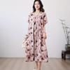 Übergröße, langes Sommerkleid mit Vintage-Druck für Damen, elegantes, kurzärmeliges, lockeres Sommerkleid in Übergröße
