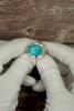 Sterling Silver Turquoise Ring - Oval Blue Gemstone Ring with Geometric Cut-Out Band and Blue Topaz Accent - Southwestern Statement Jewelry