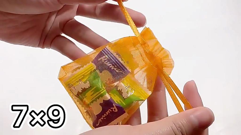 Thank You Mesh Gift Bag Jewelry Storage Packaging Bag Candy Party Drawstring Pouch