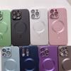 For Magsafe Wireless Charge Plating Silicone Case For iPhone 15 14 13 12 11 Pro Max Plus 14Pro iPhone14 With Lens Protector Cover