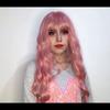MERISIHAIR Розовый парик с глубокими волнами, парик из синтетических волос с челкой, женский парик, термостойкий парик 24 дюйма, косплей