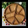 8-Section Wooden Serving Tray - Composite Wood Snack & Cheese Board for Parties, Picnics, Tea Time, Fruit Display with Natural Finish