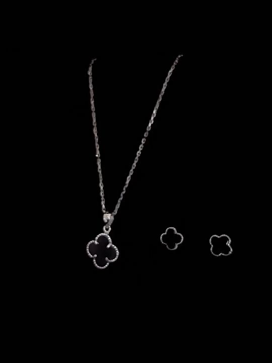 Agate Lucky Flower Pendant Simple Premium Feeling Collarbone Chain Women's Four Leaf Clover Necklace