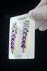Pinkdudu Fashion Purple Rhinestone Leaf Tassel Drop Earrings Romantic Luxury Plant Dangle Earring for Women Jewelry PD1231