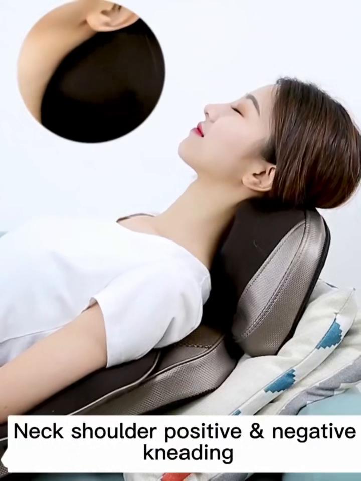 JinKaiRui Electric Neck Back Body Household Massager Vibrate Cervical Malaxation Device Infrared Heating Massage Pillow Chair