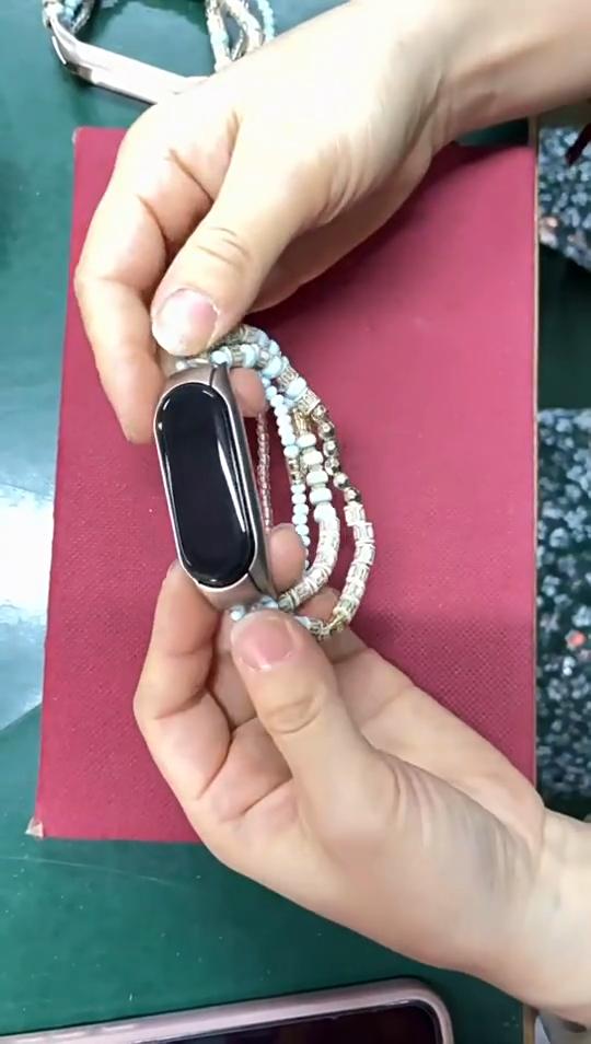 Replacement Strap for Xiaomi Mi Band 8 7 6 5 4 Watch Belt Jewelry Beads Bracelet for MIband Women Pendant Link Wristband