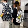Lightning Print Backpack Large Capacity Graffiti Unisex Schoolbag Junior High School Student Backpack