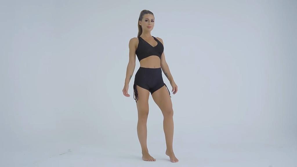 Womens Yoga Shorts High Waist Tummy Control Workout Shorts Ruched Butt Lifting Gym Running Shorts with Bow-Tied