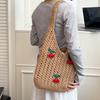 Charming Crochet Tote Bag with Cherry Embellishments – Handmade Summer Beach Bag for Women