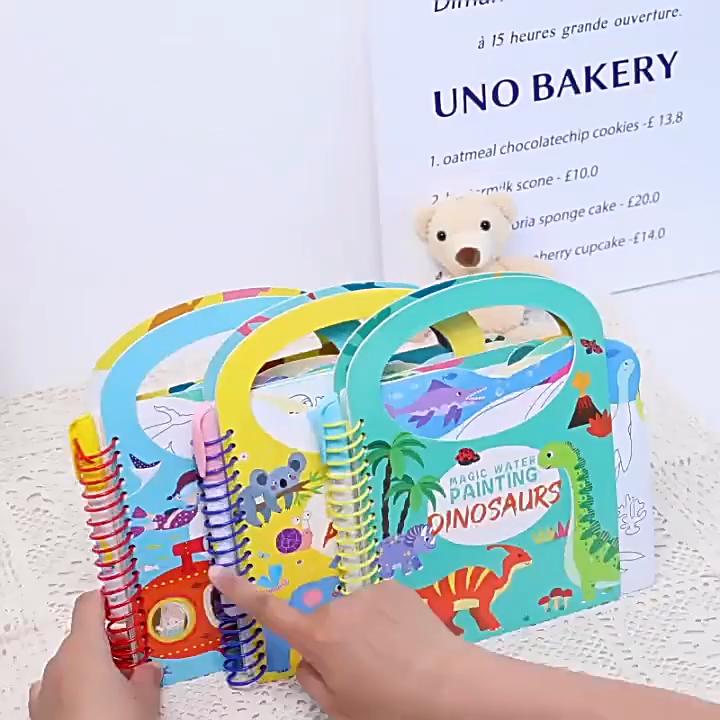 Water Drawing Book For Toddlers With Reusable Water Pen For Animal Recognition Learning