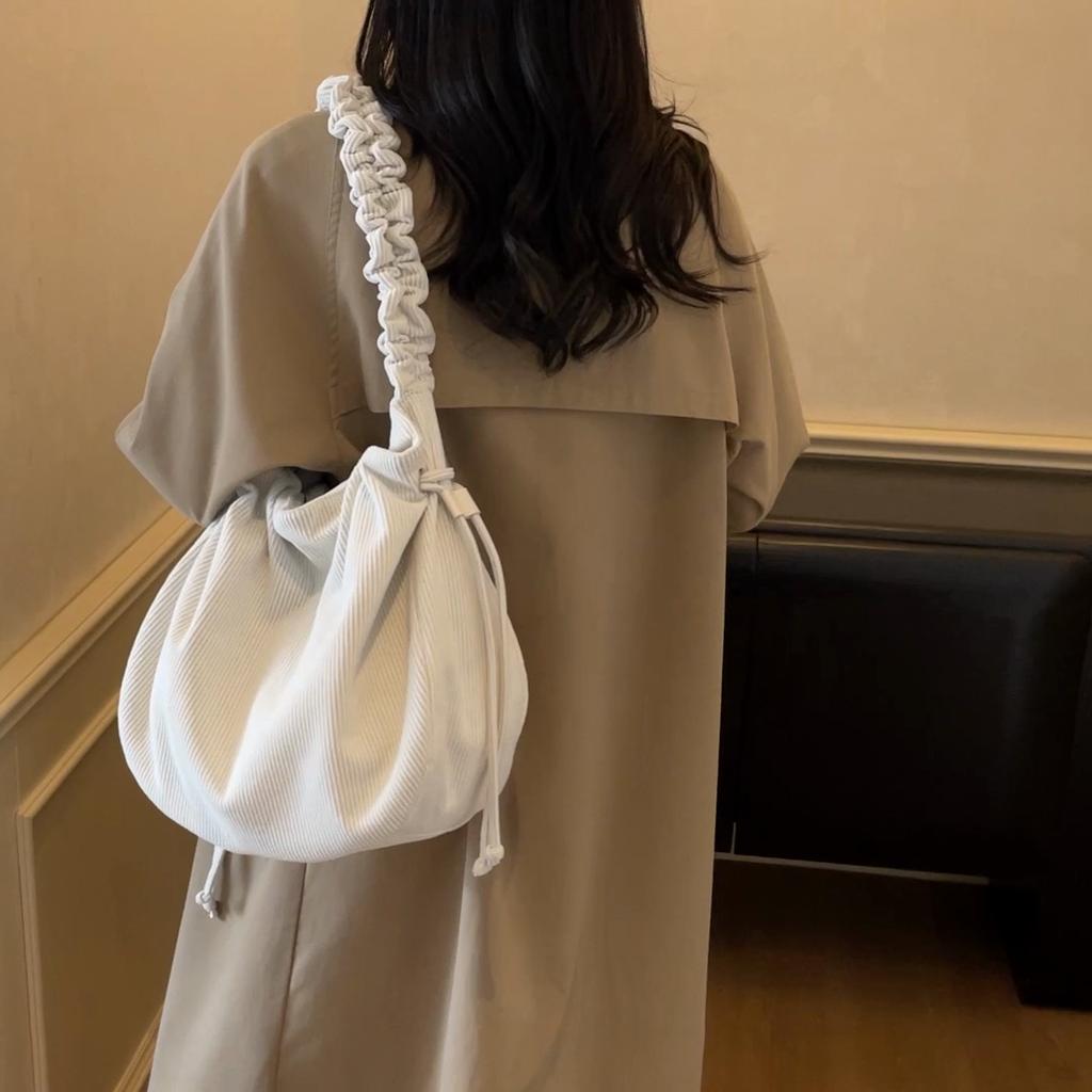 Damen Kord Umhängetasche mit Kordelzug