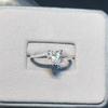Vinregem 100% 925 Sterling Silver 3EX VVS1 D Color Heart Cut 7 MM 1CT Real Moissanite Diamonds Ring for Women Engagement Fine Jewelry Gifts