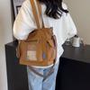 Large Capacity Canvas Bag Women's Transparent Handbag Student's Book Crossbody Tote Bag
