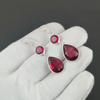 Amazing Rubellite Gemstone Earrings, 925 Sterling Silver Earring, Handmade Boho Silver Jewelry Dangle Earrings, Christmas Day  Gift