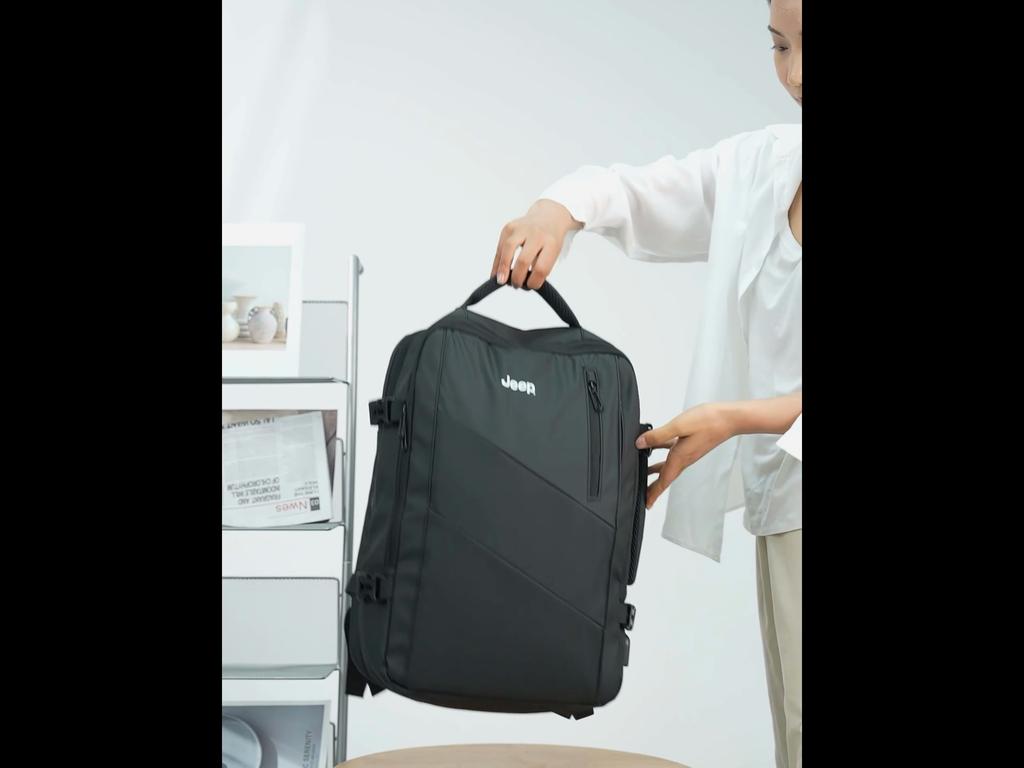 JEEP Travel Backpack, Large Capacity, Business Trip, Laptop Bag, Luggage Bag, Black