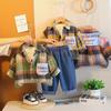 0-5-year-old Boys' Long Sleeved Suit, Children's Checkered Shirt Jacket, Boys' Fashionable Suit