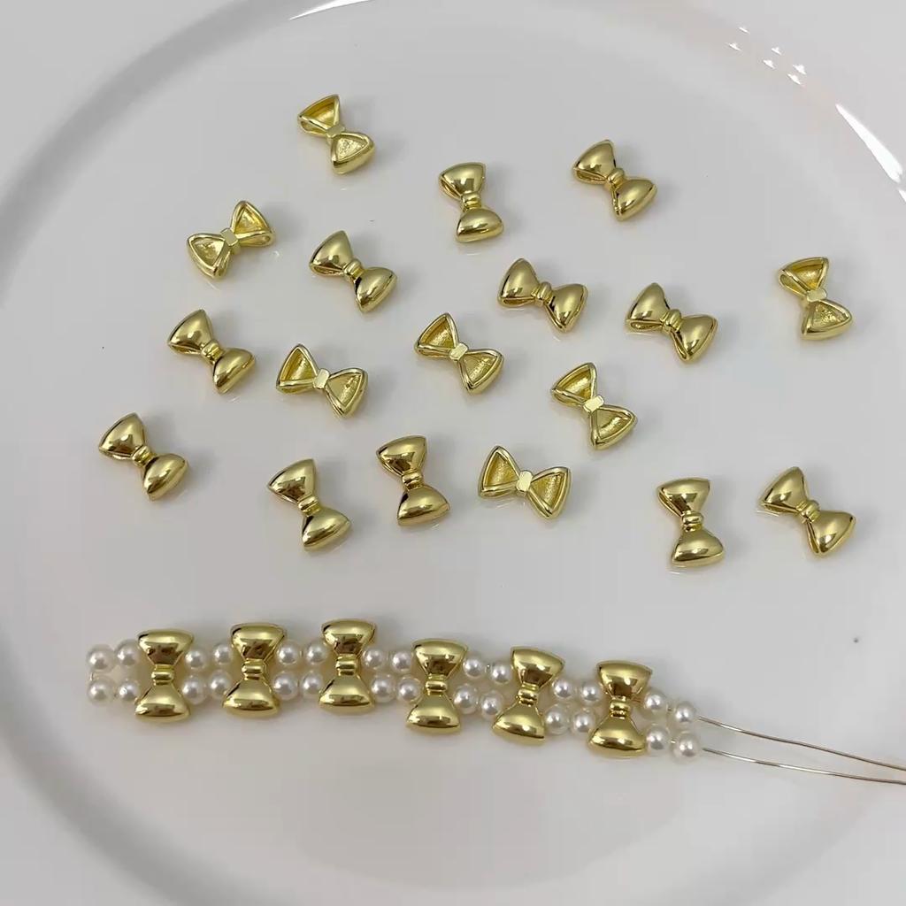 Copper Smooth Bow Tie Partition Bead For DIY Jewelry Making Craft Accessories