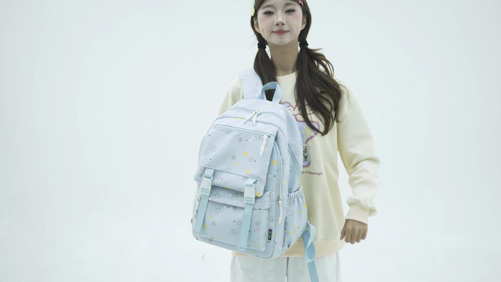 Large Capacity Backpack Printed Student Schoolbag Lightweight Backpack