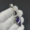 Chevron Amethyst Gemstone Silver Pendant In 925 Sterling Silver- Handmade Design, Everyday Wear Jewelry, Unique Amethyst Pendant Women's Gift