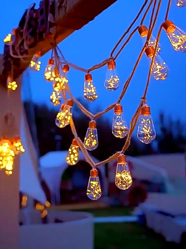 10/8/5m Solar Outdoor Garden Twine String Lights Waterproof Solar LED Patio Lights for Fence Wedding Party Decorative