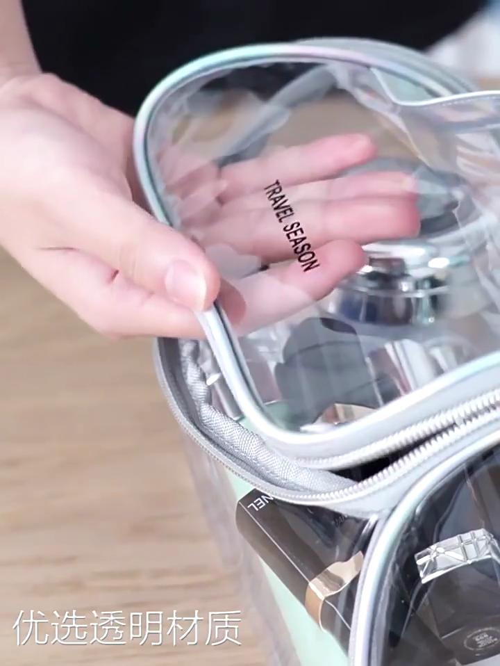 Transparentní taška na make-up dámská síť červená velkokapacitní cestovní dívka přenosná vodotěsná toaletní taška taška na skladování kosmetiky