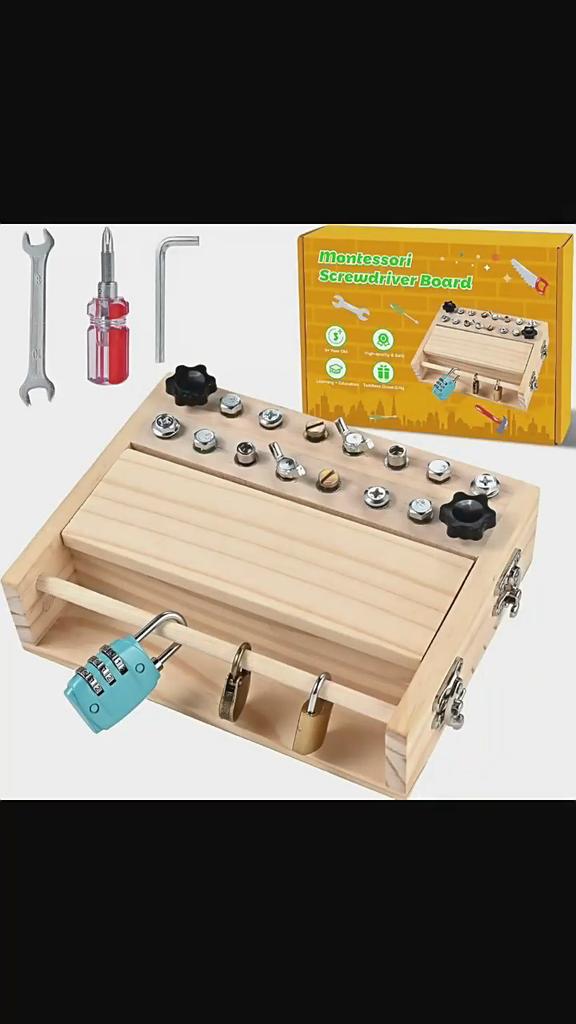 Montessori Schraubenzieherbrett Lernspielzeug Aus Holz Für Kinderentwicklung