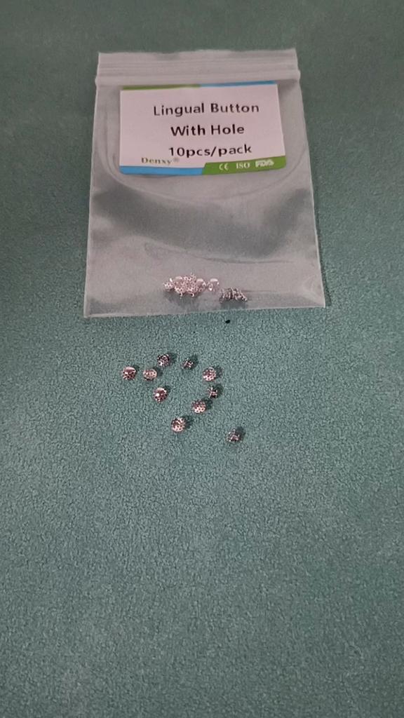 10 Buc Buton Ortodontic Lingual de Înaltă Calitate cu Orificiu Dental Buton cu Profil Scăzut cu Bază Perforată