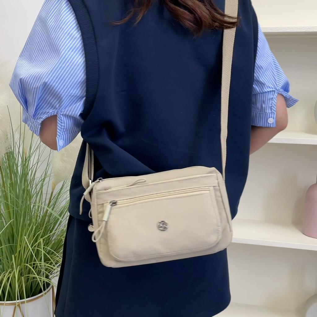 Nylon Small Square Bag Women's Shoulder Crossbody Bag Multi-Layer Mother Bag