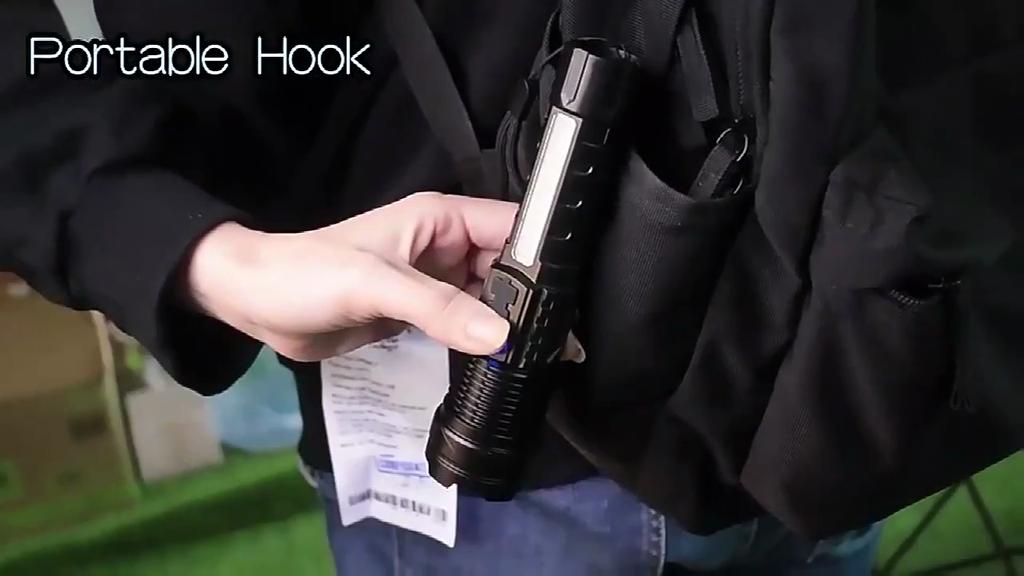 Hochleistungs-LED-Taschenlampe Tragbarer Typ-C Wiederaufladbare Lampe Eingebaute Batterie Teleskop-Zoom Taschenlampe Licht Camping Handlaterne